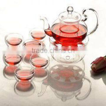 clear heat-resistant tea glass pot with filter