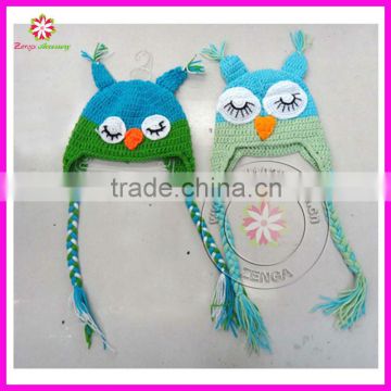 Crochet owl hat, knitted owl winter hat