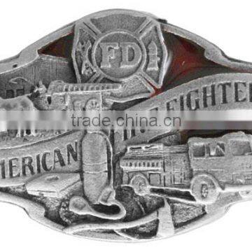 "American Firefighter" And Displays A Firetruck And Other Fire Fighter Metal Fridge Magnet