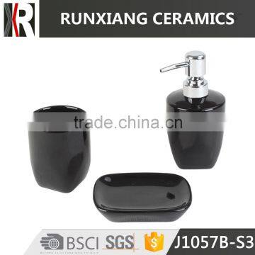 black glazed ceramic bathroom accessories set                        
                                                Quality Choice