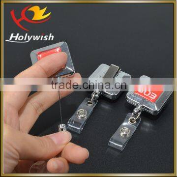 Cheap custom badge holder steel cable reel retractable