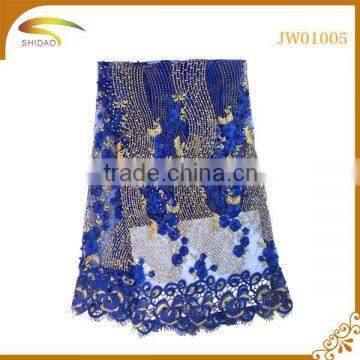 wholesale high quality latest Italian decorative embroidery 3D patterned silk fabric market in african