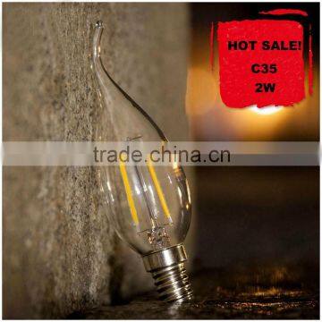 HOT!!! Led Lights C35 Led Filament Candle Bulbs 1W 2W 3W 4W 6W Chandelier C35 Led Glass Bulbs Lights E12 E14 E26 E27 B22 2700K