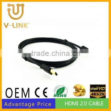 Manufactory price small 4k*2k d type to a type hdmi cable for blu-ray 5m