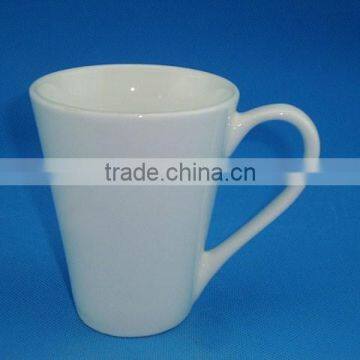 Ceramic porcelain water cup-12 oz v shape porcelain milk mug