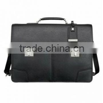 Large Flat Leather Briefcase