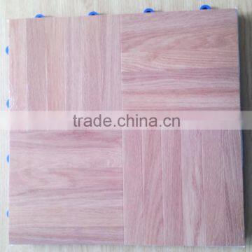 PVC Interlocking floor tile wood surface flooring