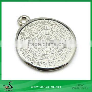 Sinicline Custom Round Metal Luggage Label with Engraved Logo