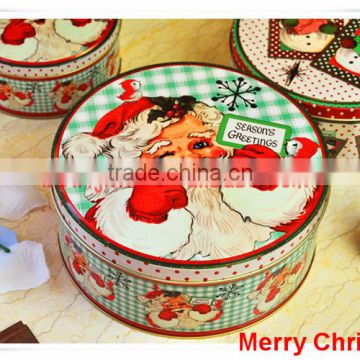 China Alibaba wholesale metal biscuit tin box/big tin boxes/christmas round tin box