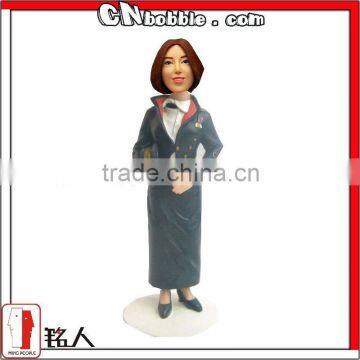 custom polyresin bobble head 3d photo face doll