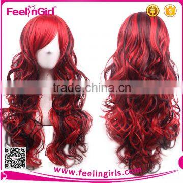 Emported OEM Front Lace Mixed Red Sexy Synthetic Wigs Quality Choice photo-6