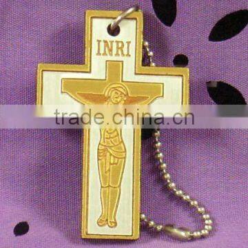 Cross Keychain/Key chain/Pendant ( wood Art/crafts in laser-cut & engraving)charm