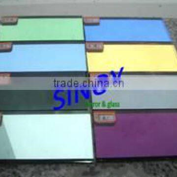 Tinted silver mirror glass in customer size with double coated paint