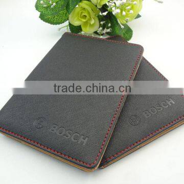 Embossed Logo Black pu Custom Passport Cover Quality Choice photo-4