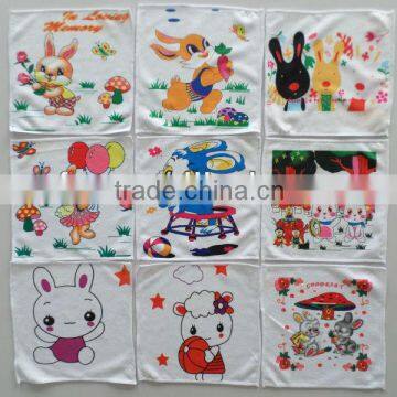 100% polyester microfiber warp knitting knitted thermal transfer printed square wash cloth with cartoon design 10