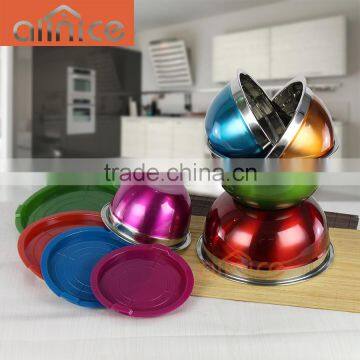 New design colorful large size stainless steel mixing bowl with colorful lid for restaurant