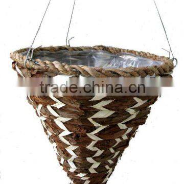 Hanging Cone Rattan Basket