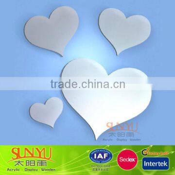 15cm Shatterproof Acrylic Heart Shape Craft Wall Mirror