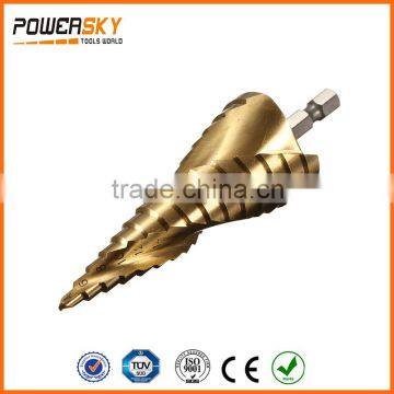 High Quality Golden Color Spiral Flute Step Drill