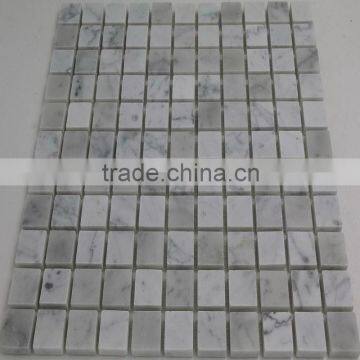 square shape white grey marble mosaic wall tile