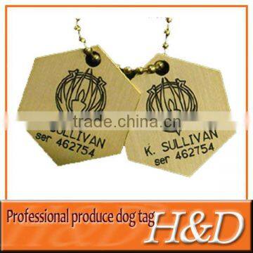 rhombus dog name tag with custom logo