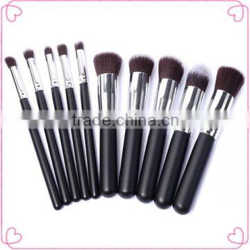 Many colors synthetic hair professional 10pcs makeup brush set