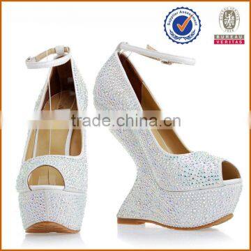 wholesale china shoes white rhinestone ladygaga wedding shoes