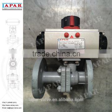 LAPAR WCB Floating Pneumatic Flanged Ball Valve with ISO 5211 Mounting Pad