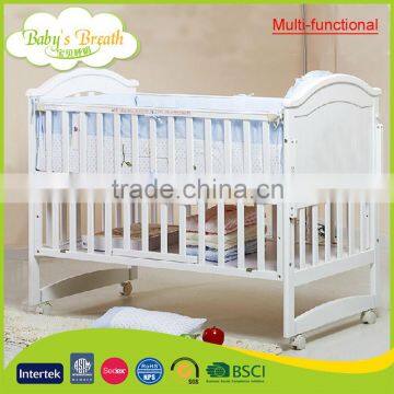 WBC-31B wholesale multi-functional european style baby cribs wood luxury