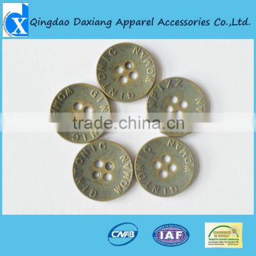 Coustom logo metal sewing button