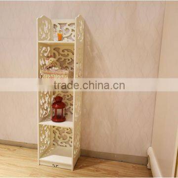 2016 new design carved plastic wood bookcases made in China