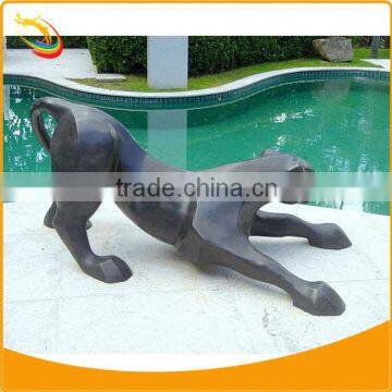 Fiberglass Resin Animal Sculpture Resin Panther Statue Garden Animal Statue