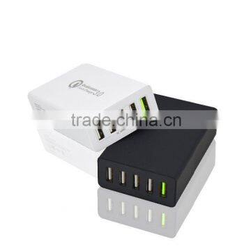 2016 Best Seller Home Charger 5-Port USB Charger Qualcomm3.0 Quick Charge