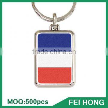 New design souvenir gift silver nickel promotional giveaways flag keychain