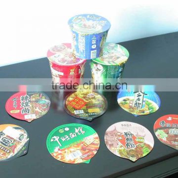 Easy tear aluminium foil cover for Instant Noodle cups