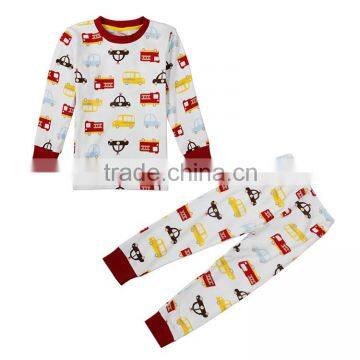 (AB6439)24m-6y cream NOVA baby boy sleepwears 2015 autumn sleepwears printed cars child wholesale clothing PROMOTION