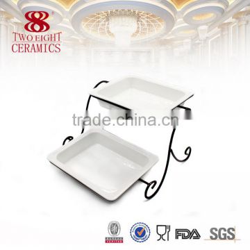 Porcelain hospital food plate buffet dishes square tray for restaurant