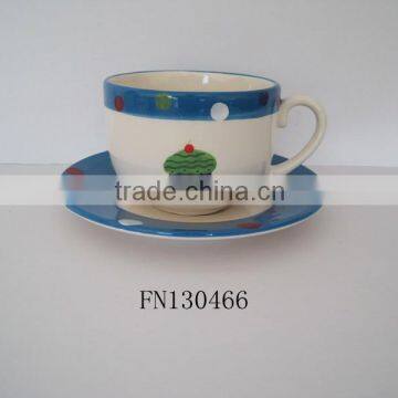 breakfast with lid coffee tumbler cup saucer