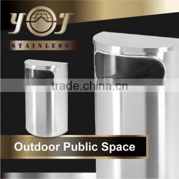 55L Stainless Steel Decorative Street Outdoor Metal Trash Can