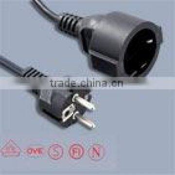 Europen extension cord with plug and socket