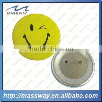 custom giveaway gifts funny smiley face tin button pin