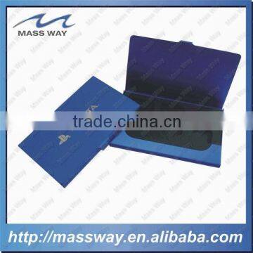 blue single ID metal aluminum business name card holder