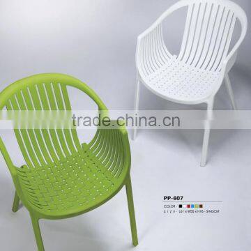 Different color plastic arm chair