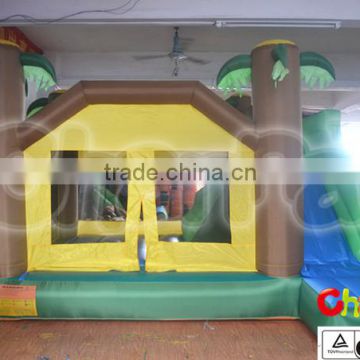 inflatable little jungle home use castle with basketball hoop