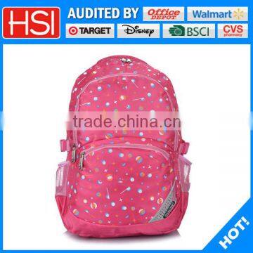 wholesale fabric printing pink color backpack china