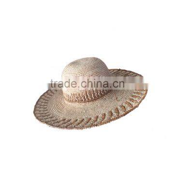Wholesale 2015 hot style of beach Raffia crochet straw hat