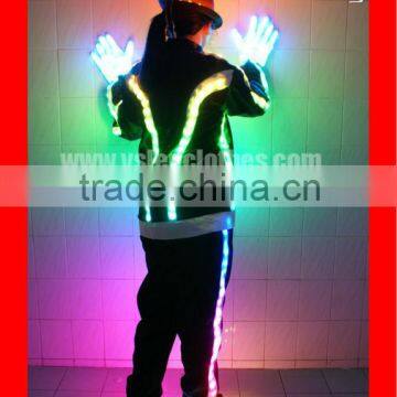 RF Remote LED Street Dance Clothes, Hip Hop Costumes for Adults