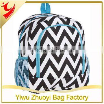 600D Oxford Material Chevron Printing Backpack School Bags for Kids