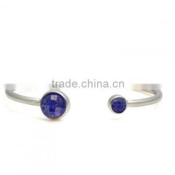 Gemstone Lapis Lazuli Silver Bracelete