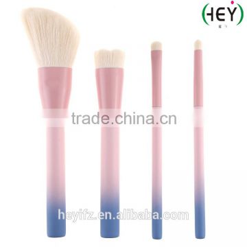 Hot Selling High-quality Wood Duo-Color Handle Imitation Goat Hair 4PCS Makeup Brush Set